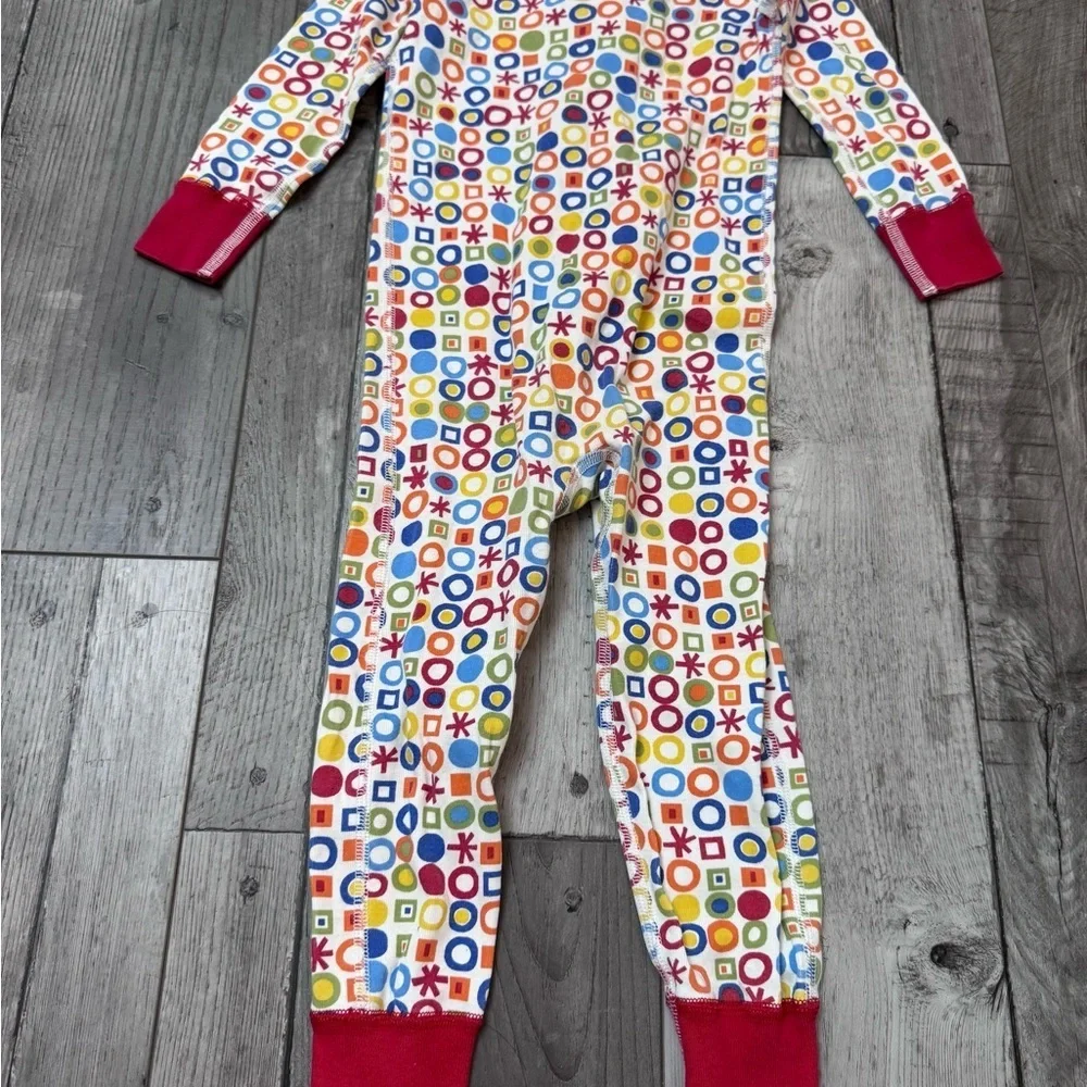 Hanna Andersson Colorful Shapes PJs Zip Up One Piece Zipper Size 90 US 3